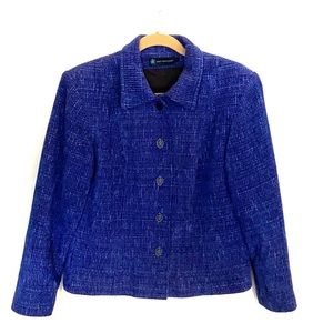 Lovely chenille blue jacket by Lynn Yarrington